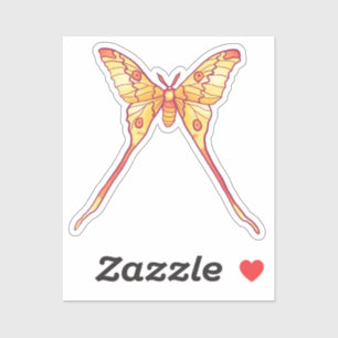 Sticker Orange Luna Moth Art - Insecte coloré Art