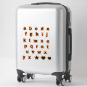 Sticker Orange noir Coque inférieur Lettres alphabet (Sur valise)