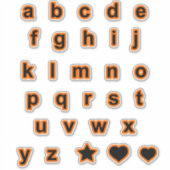 Sticker Orange noir Coque inférieur Lettres alphabet (Devant)