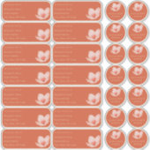 Sticker Orange Nom individuel et scellés d'enveloppe (Devant)