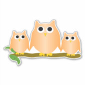 Sticker Orange Owls Design (Devant)