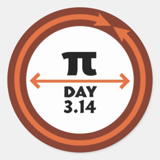 Sticker orange Pi Day (Devant)