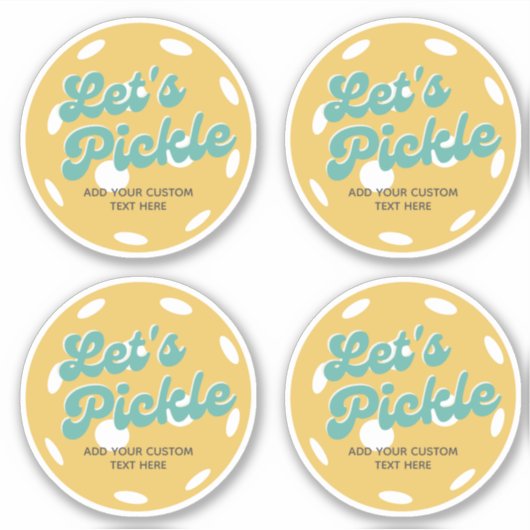 Sticker Orange Pickleball Pickle Texte personnalisé (Devant)