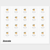 Sticker orange plaque baby shower (Feuille)