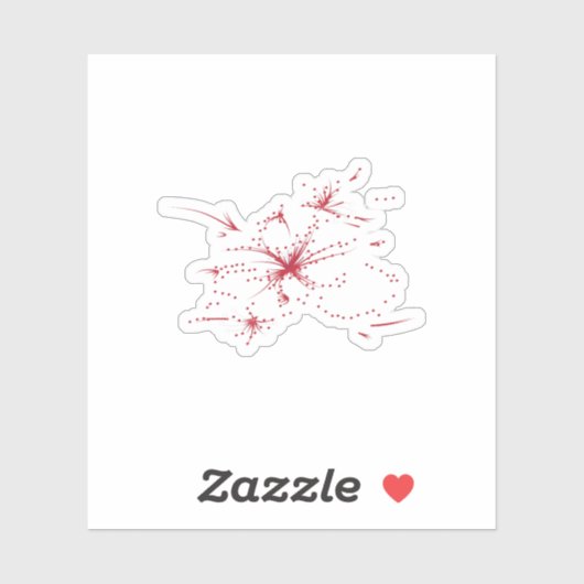 Sticker Orangé rouge, cyan et point magenta (Feuille)