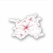 Sticker Orangé rouge, cyan et point magenta (Devant)