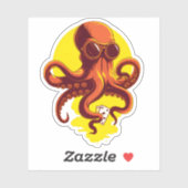 Sticker Orange Smart Octopus (Feuille)