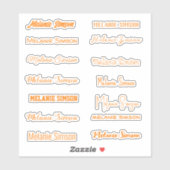 Sticker Orange Stylish Nom Halloween écriture manuscrite d (Feuille)