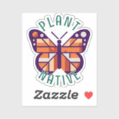 Sticker Orange Vector Monarch Butterfly Plante natif (Feuille)