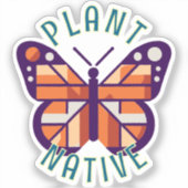 Sticker Orange Vector Monarch Butterfly Plante natif (Recto)