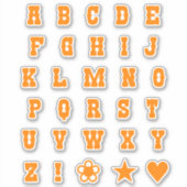 Sticker Orange Western Theme Party Police Alphabet Lettres (Devant)