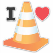 Sticker Orange White Construction Sécurité de la route Côn (Devant)