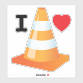 Sticker Orange White Construction Sécurité de la route Côn (Feuille)