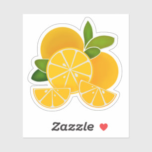 Sticker Oranges, tranches d'orange, agrumes, fruits tropic