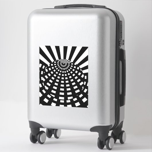 Sticker Orb Geo noir et blanc (Sur valise)