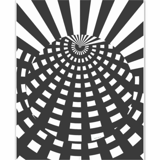 Sticker Orb Geo noir et blanc (Devant)