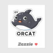 Sticker Orcat Drôle Chat Orca Pun (Feuille)