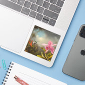 Sticker Orchidée avec deux colibris Heade (Ordinateur portable avec iPhone)