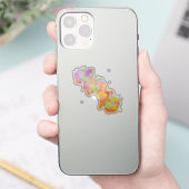 Sticker Orchidées des Caraïbes, fleurs d'aquarelle tropica (Téléphone)