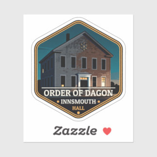 Sticker Order of Dagon Hall Innsmouth Vintage Travel Badge