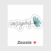 Sticker Ordinateur portable à fleurs Word courageux | Stic (Feuille)