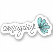 Sticker Ordinateur portable à fleurs Word courageux | Stic (Devant)