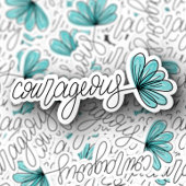Sticker Ordinateur portable à fleurs Word courageux | Stic