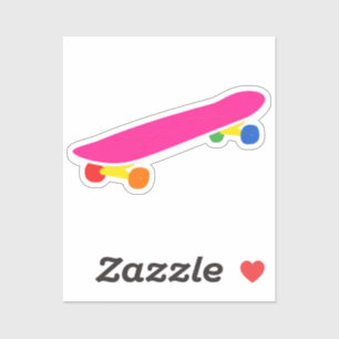 Sticker Ordinateur portable couleur rose néon vif planche 