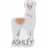 Sticker Ordinateur portable Llama Name personnalisé (Devant)