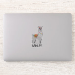 Sticker Ordinateur portable Llama Name personnalisé