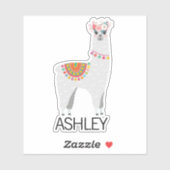 Sticker Ordinateur portable Llama Name personnalisé (Feuille)