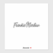 Sticker Ordinateur portable manuscrit stylé (Feuille)