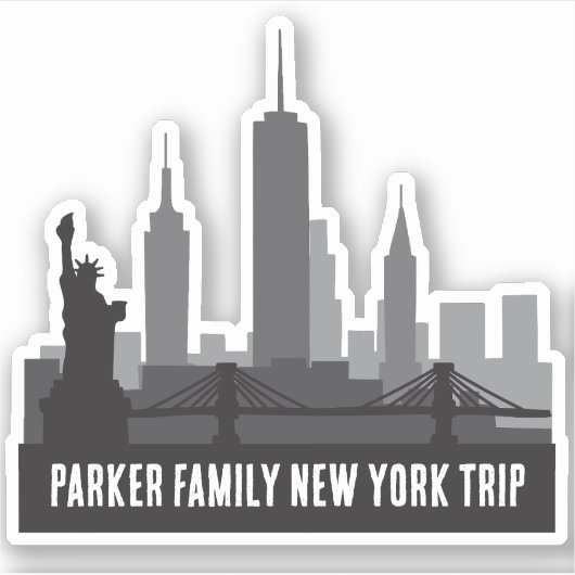 Sticker Ordinateur portable New York Trip Skyline personna (Devant)