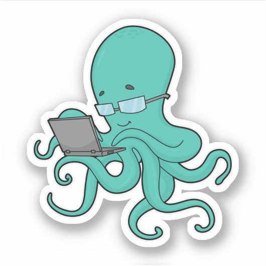 Sticker Ordinateur portable Octopus (Devant)