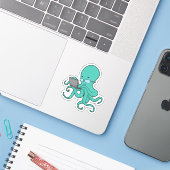 Sticker Ordinateur portable Octopus (Ordinateur portable avec iPhone)