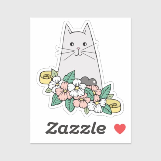 Sticker Ordinateur portable pour chats gris (Feuille)