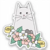 Sticker Ordinateur portable pour chats gris (Recto)