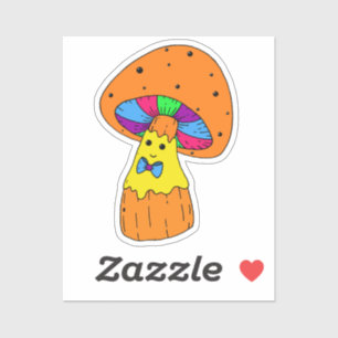 Sticker Ordinateur portable pour homme de champignons funk