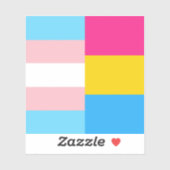 Sticker Ordinateur portable Transgenre Pansexual Dual Prid (Feuille)