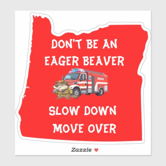 Sticker Oregon Beaver Pompier ne pas être un castor impati (Feuille)