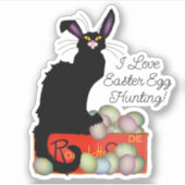Sticker Oreilles de lapin de Pâques Le Chat Noir (Devant)