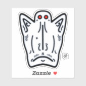 Sticker Oreilles rouges oreilles pointues créature semblab (Feuille)