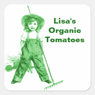 Sticker Organic Green Gardener Garden Boerderij Ma