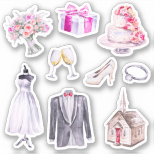Sticker Organisateur de mariage Mariée Marié Rose Amusant
