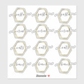 Sticker Organisation de la réserve écriture géométrique fa (Feuille)