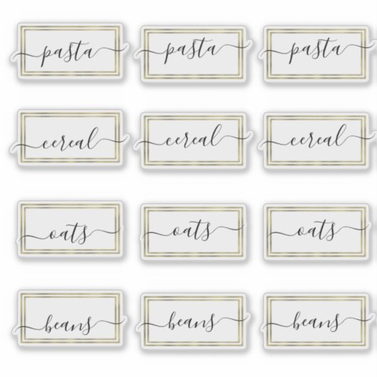 Sticker Organisation de la réserve en écriture dorée fauss (Devant)