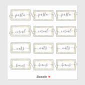 Sticker Organisation de la réserve en écriture dorée fauss (Feuille)