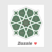 Sticker Oriental Vert Brown Arabe Egypte Géométrique Art (Feuille)