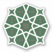 Sticker Oriental Vert Brown Arabe Egypte Géométrique Art (Devant)