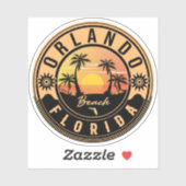 Sticker Orlando Florida tropical Retro Sunset Souvenirs (Feuille)